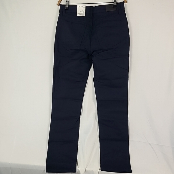 NEW Calvin Klein Pants Mens 31x32 Blue Chino 5 Pocket Strech Comfort Casual - Picture 5 of 6